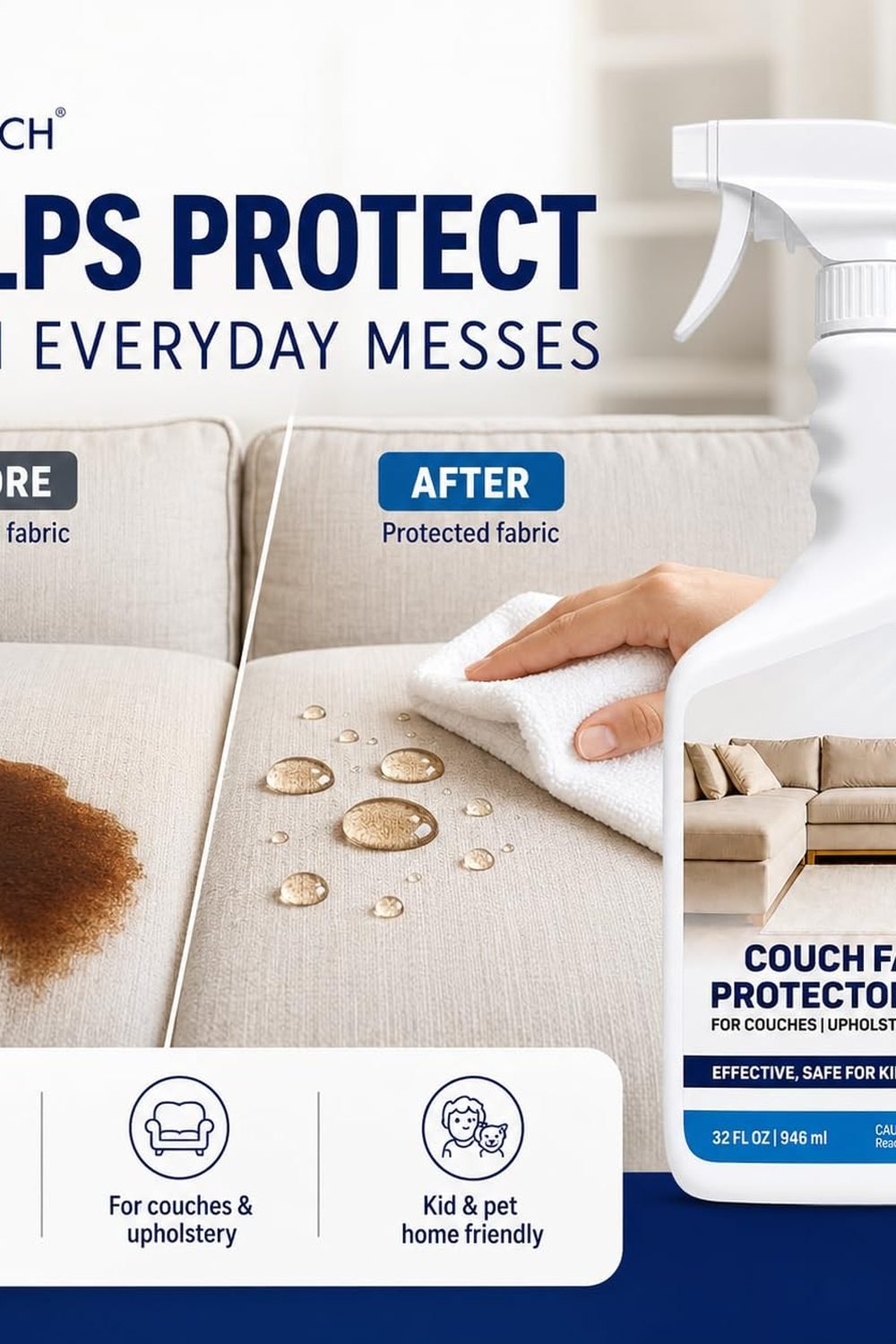 NOYATECH Fabric Protector Spray, Couch Upholstery Stain Guard, 32 oz accessories and refills - NOYATECH Fabric Protector Spray, Couch Upholstery Stain Guard, 32 oz