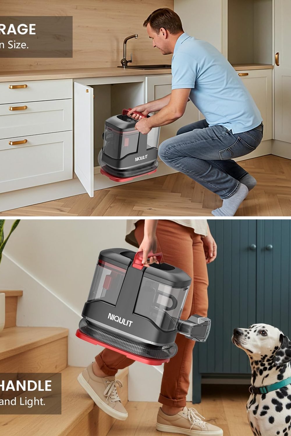 Portable Carpet & Upholstery Cleaner Machine,15 Kpa Strong Suction Couch Cleaner Machine Pet Stain, Rug, Couch, Car, Furniture & Stair, Spot Cleaner with Versatile Tools & Self-Cleaning System in use at home - Portable Carpet & Upholstery Cleaner Machine,15 Kpa Strong Suction Couch Cleaner Machine Pet Stain, Rug, Couch, Car, Furniture & Stair, Spot Cleaner with Versatile Tools & Self-Cleaning System