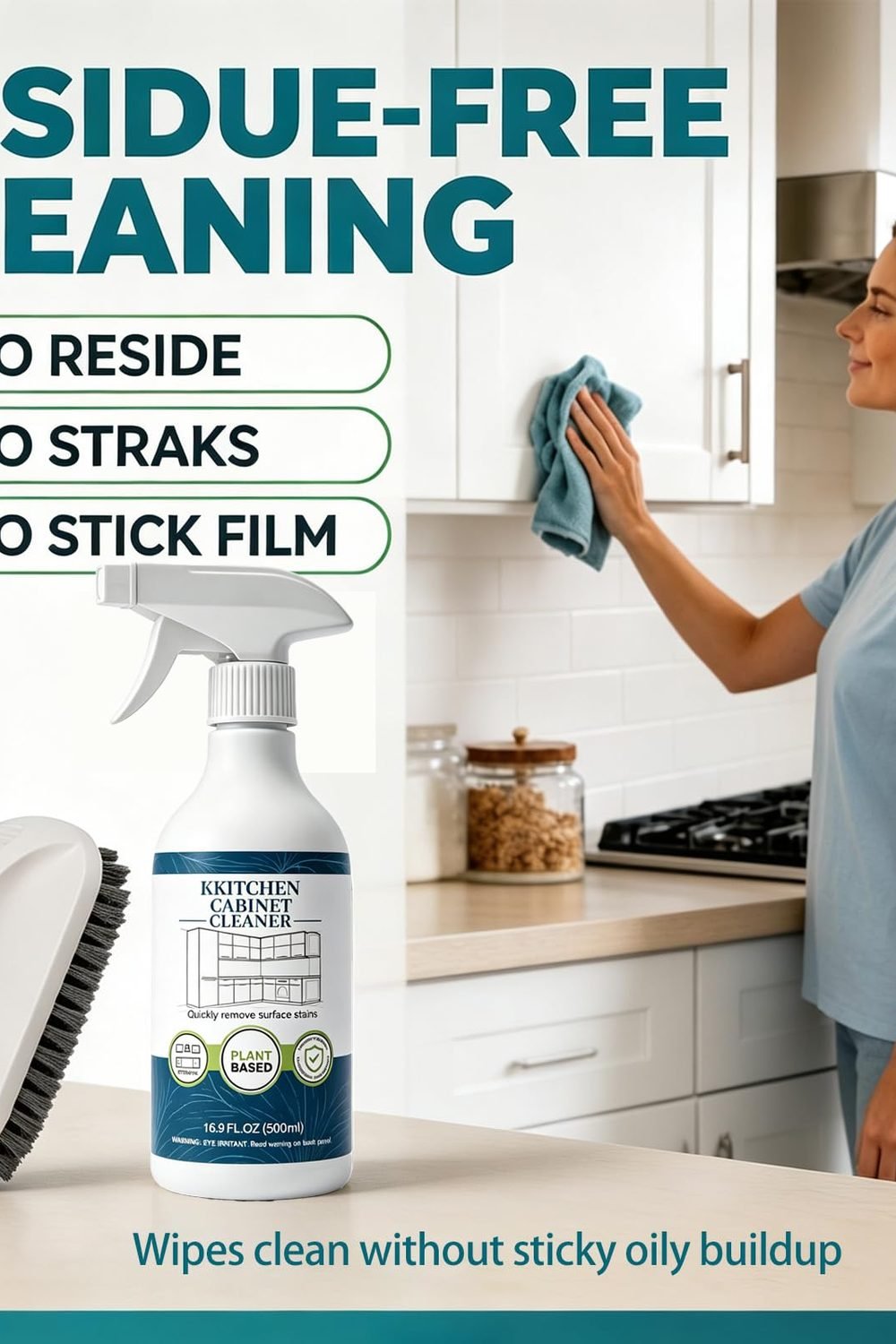Kitchen Cabinet Cleaner, Plant Based Safe Wood and Painted Cabinet packaging and contents - Kitchen Cabinet Cleaner, Plant Based Safe Wood and Painted Cabinet
