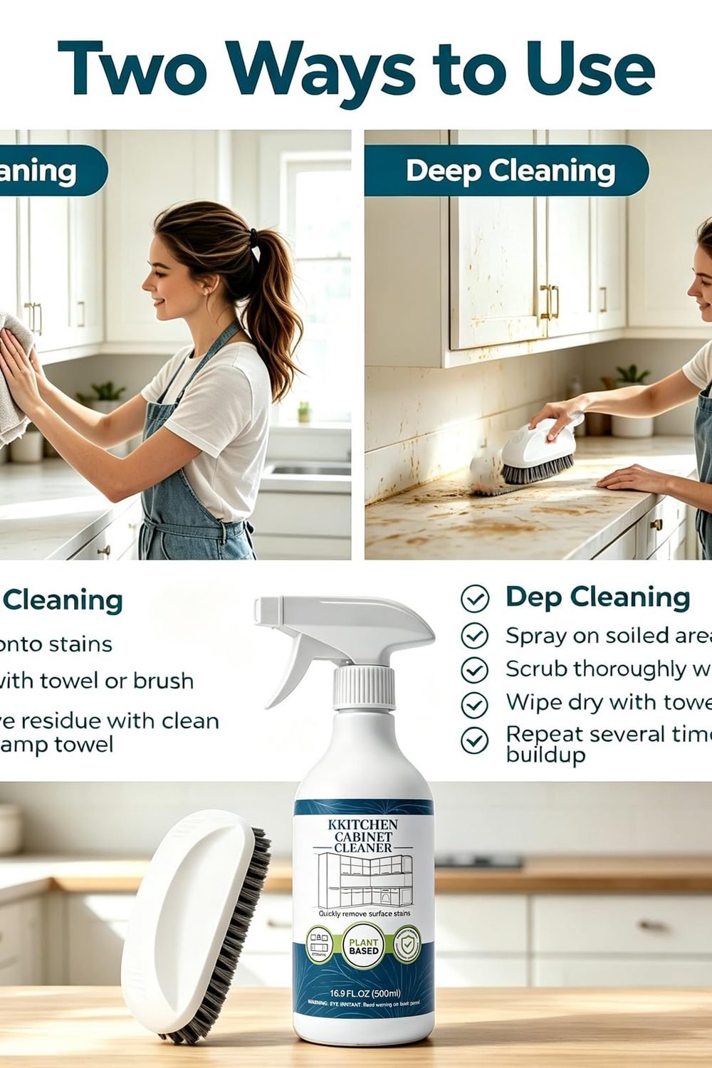 Kitchen Cabinet Cleaner, Plant Based Safe Wood and Painted Cabinet accessories and refills - Kitchen Cabinet Cleaner, Plant Based Safe Wood and Painted Cabinet