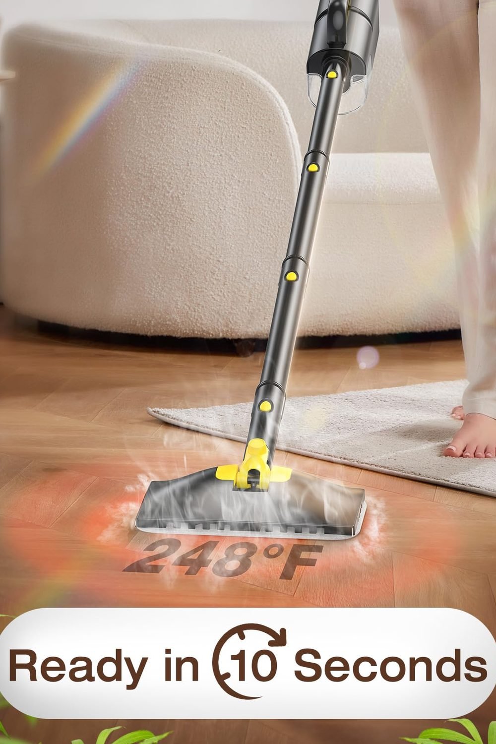Steam Cleaner, 10-in-1 Detachable Handheld Steam Mop Multi-Surface packaging and contents - Steam Cleaner, 10-in-1 Detachable Handheld Steam Mop Multi-Surface