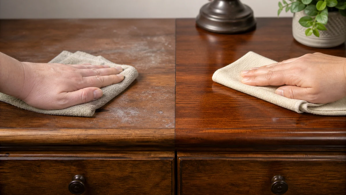 Best Wood Furniture Cleaner 2026: 3 Product Comparison 5 wood furniture cleaner comparison testing setup