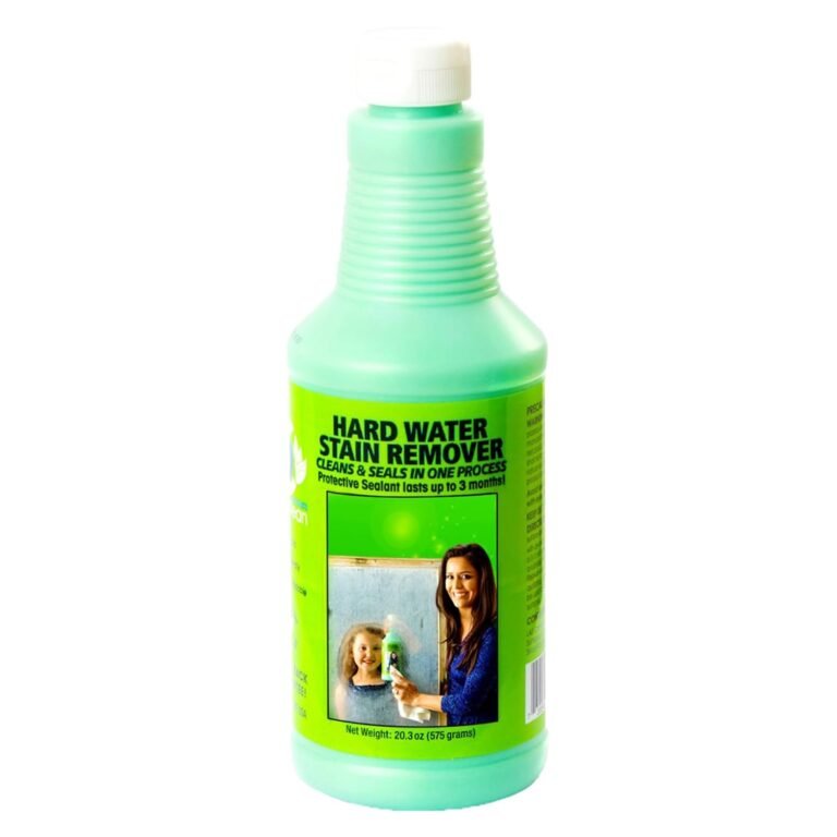 Bio-Clean Hard Water Stain Remover bottle with a net weight of 20.3 oz or 575 grams