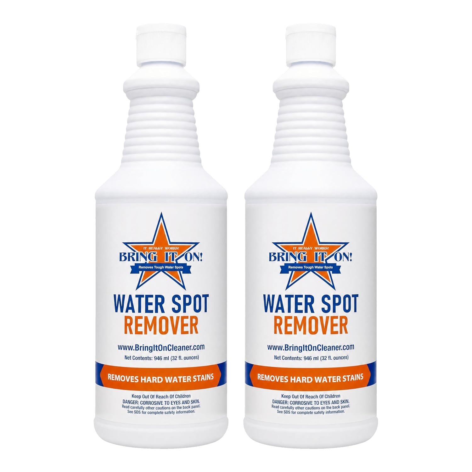 Bring It On Hard Water Stain Remover Review (2026) 1 Bring It On Cleaner Hard Water Stain Remover for Shower Glass, 32oz, 2 Pack shown on its Amazon listing